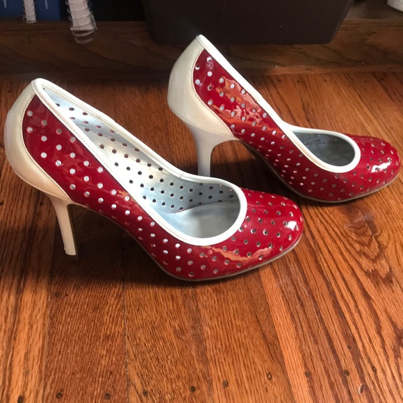 Jessica Simpson red and white heels size 7.5 - Picture 2 of 5